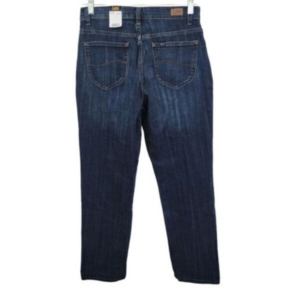 Lee Bewitched 5 Pocket Straight Leg Dark‎ Wash Denim Jeans Size 6 NWT Tapered - Picture 2 of 16